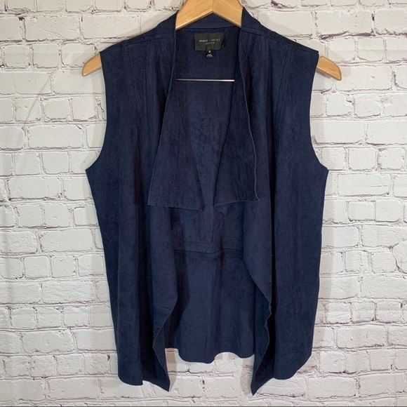 Romeo & Juliet Couture Faux Blue Suede Vest Medium - Picture 1 of 9
